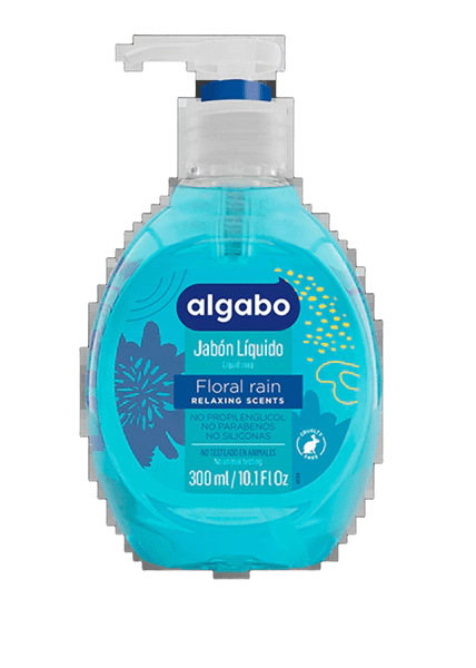 Jabon Liquido Algabo x300 ml. Floral Rain (azul)