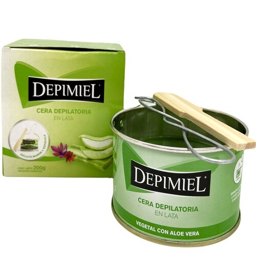 Cera Depilatoria DEPIMIEL Lata Vegetal x200g. (VERDE)