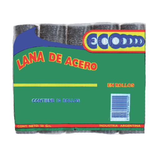 Lana  de Acero  Ecoo x50 Grs. (x20 Unidades)