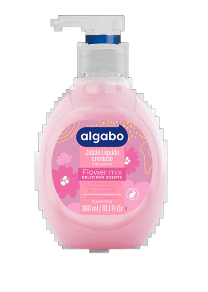 Jabon Liquido Algabo x300 ml. Flower mix (rosa)